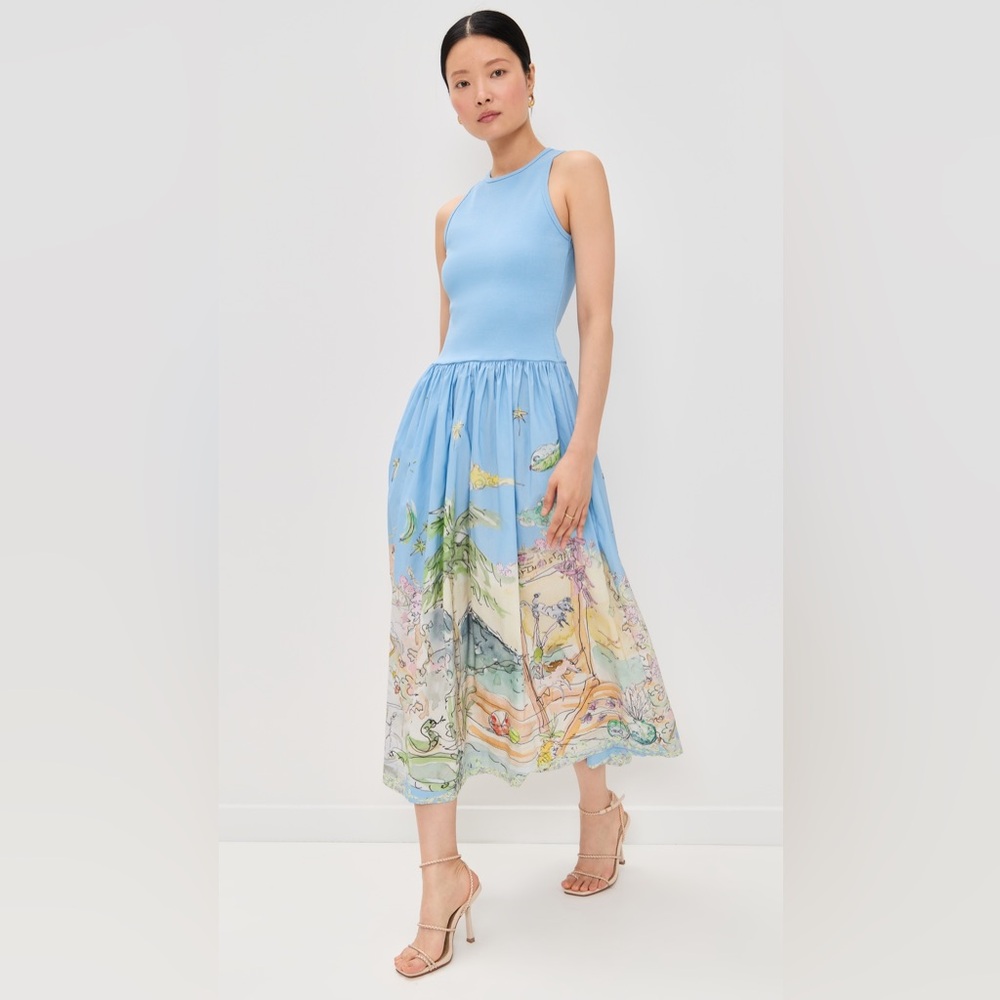 Alemais Sky blue Anouk Tank Midi Dress